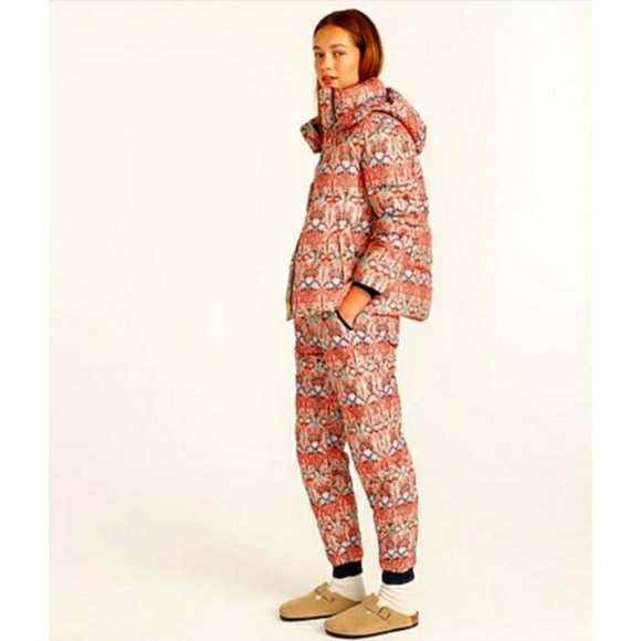 J. Crew / Liberty of London Quilted Puffer Jogger Pant, May Nouveau, 8 , NWT - Picture 4 of 8